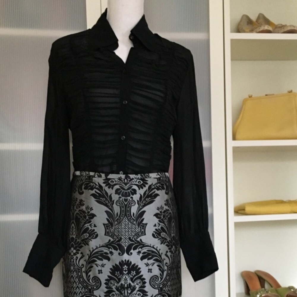 Sheer silk button down